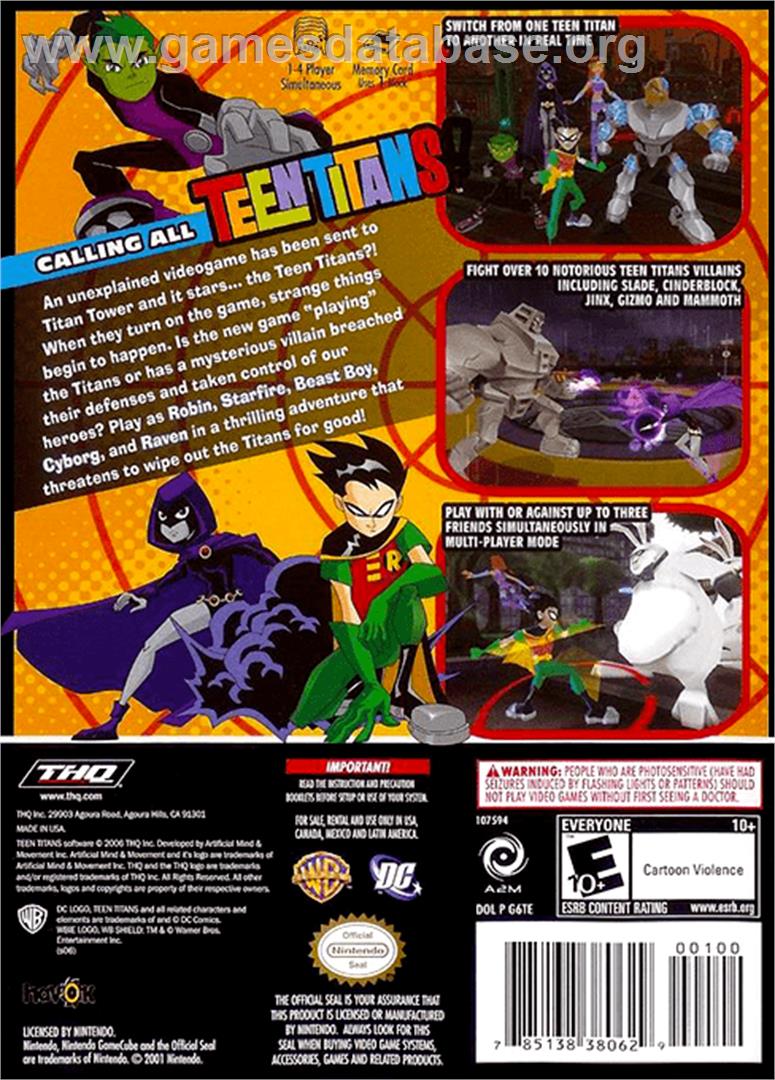 Teen Titans - Nintendo GameCube - Artwork - Box Back