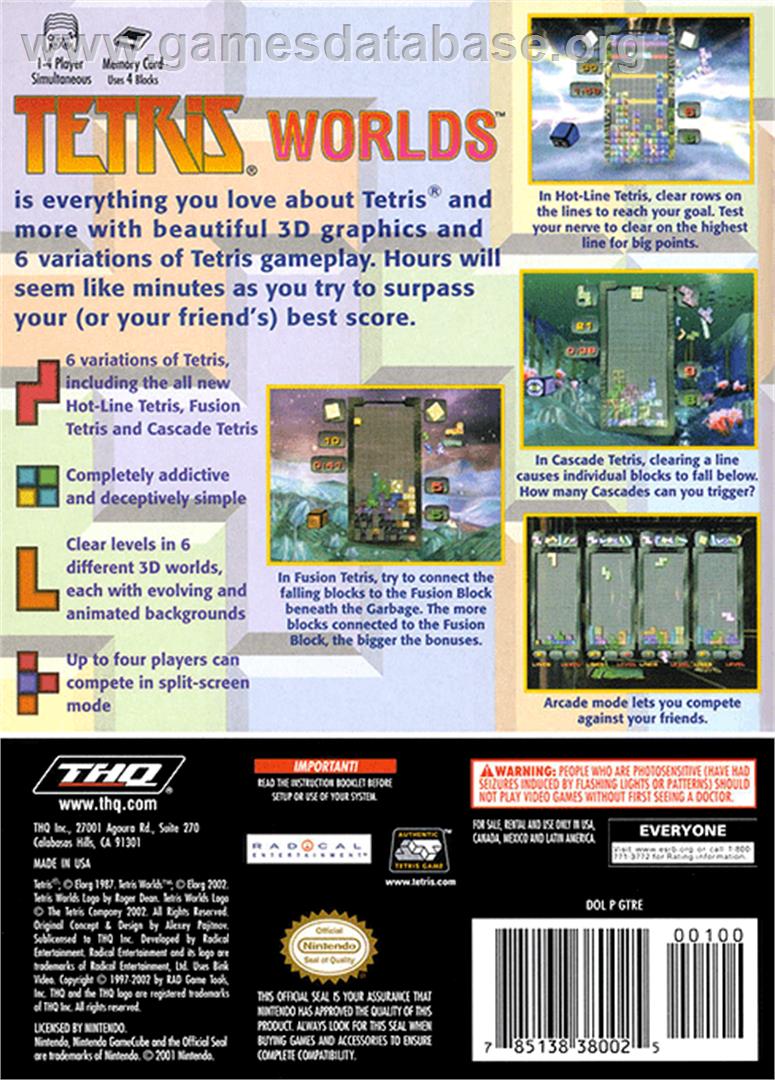 Tetris Worlds - Nintendo GameCube - Artwork - Box Back
