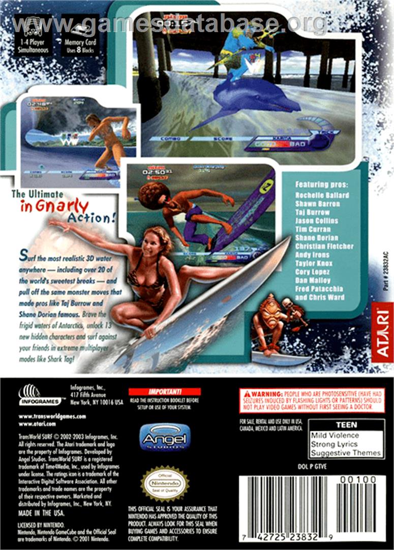 TransWorld SURF: Next Wave - Nintendo GameCube - Artwork - Box Back