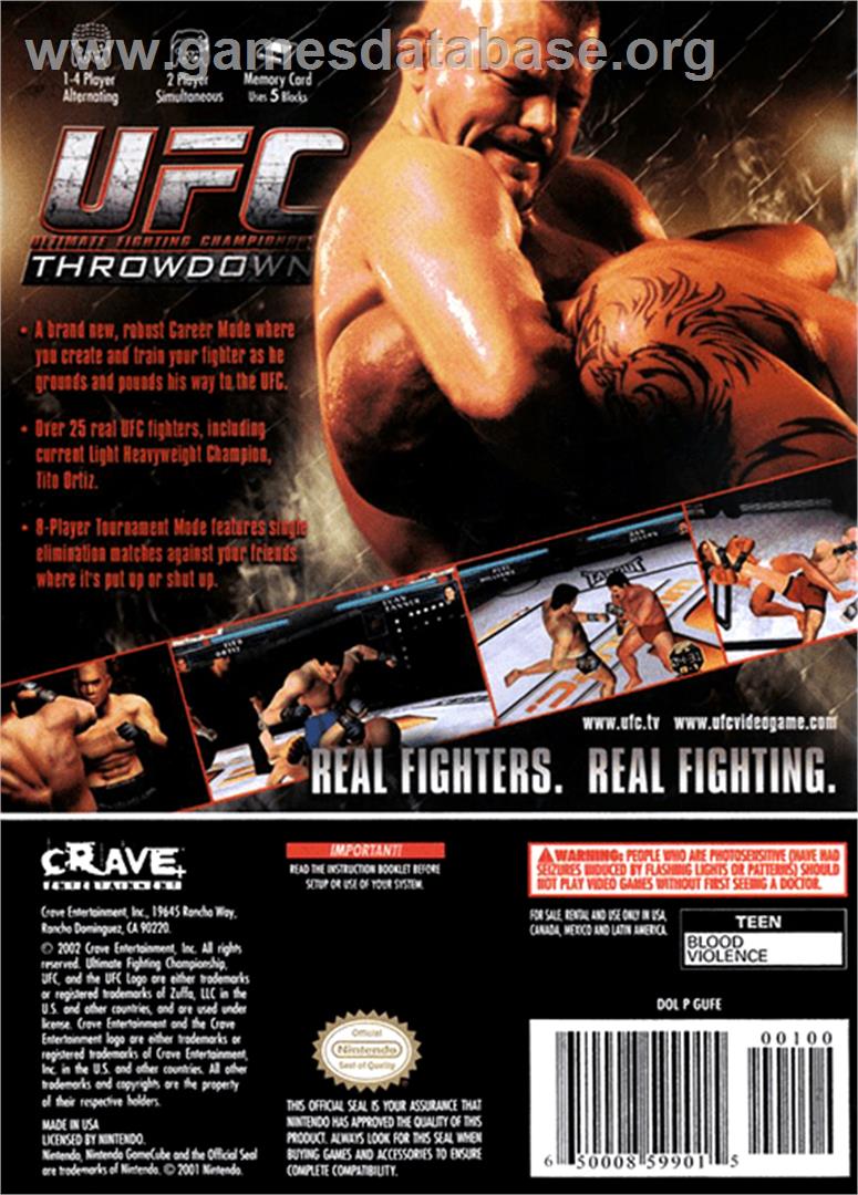 UFC: Throwdown - Nintendo GameCube - Artwork - Box Back