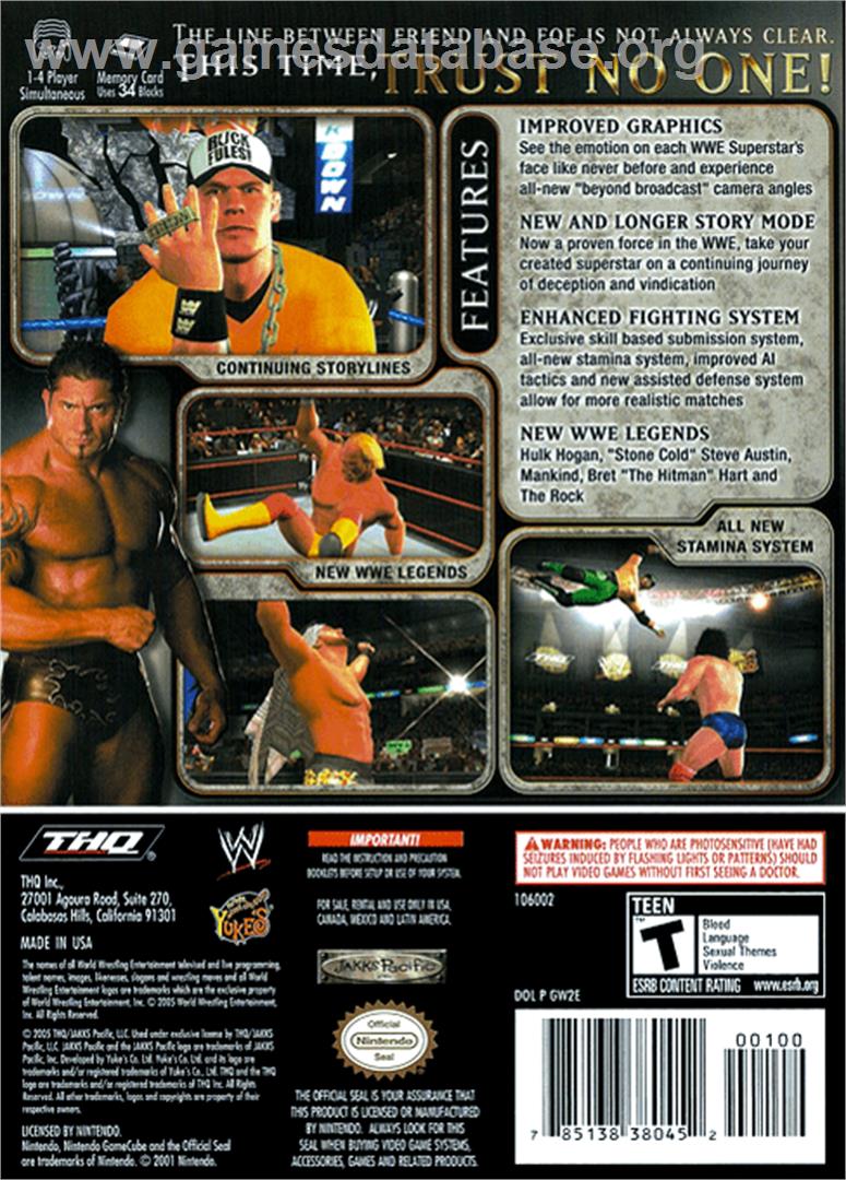 WWE Day of Reckoning 2 - Nintendo GameCube - Artwork - Box Back