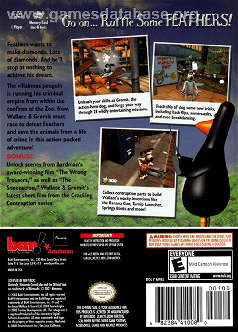 Wallace & Gromit in Project Zoo - Nintendo GameCube - Artwork - Box Back