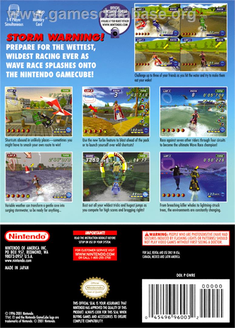 Wave Race: Blue Storm - Nintendo GameCube - Artwork - Box Back