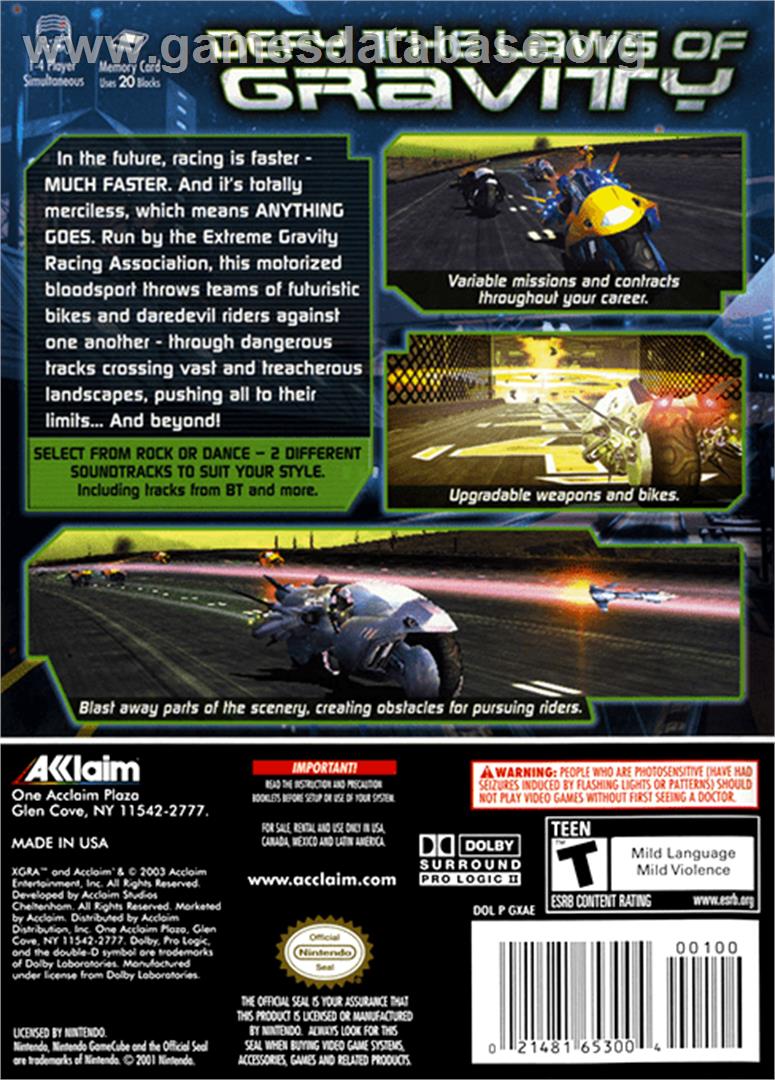 XGRA: Extreme G Racing Association - Nintendo GameCube - Artwork - Box Back