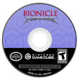 Artwork on the Disc for Bionicle Heroes on the Nintendo GameCube.
