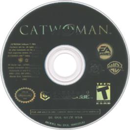 Artwork on the Disc for Catwoman on the Nintendo GameCube.