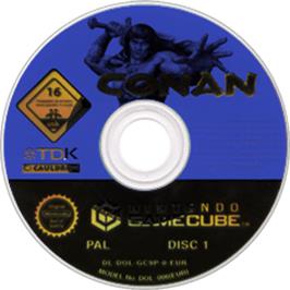 Artwork on the Disc for Conan on the Nintendo GameCube.