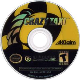 Artwork on the Disc for Crazy Taxi on the Nintendo GameCube.