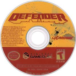 Artwork on the Disc for Defender on the Nintendo GameCube.
