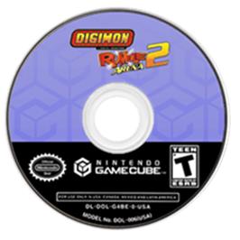 Artwork on the Disc for Digimon Rumble Arena 2 on the Nintendo GameCube.