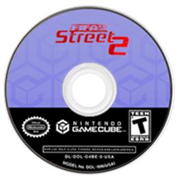 Artwork on the Disc for FIFA Street 2 on the Nintendo GameCube.