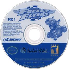 Artwork on the Disc for Freaky Flyers on the Nintendo GameCube.