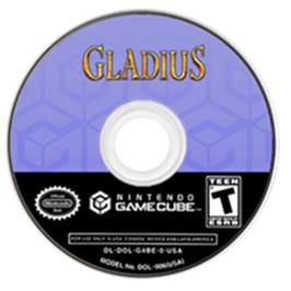 Artwork on the Disc for Gladius on the Nintendo GameCube.