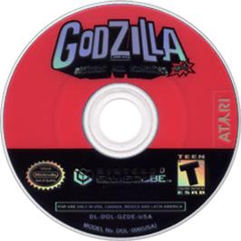 Artwork on the Disc for Godzilla: Destroy All Monsters Melee on the Nintendo GameCube.