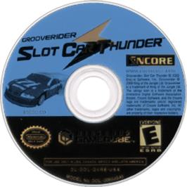 Artwork on the Disc for GrooveRider:  Slot Car Thunder on the Nintendo GameCube.
