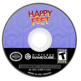 Artwork on the Disc for Happy Feet on the Nintendo GameCube.