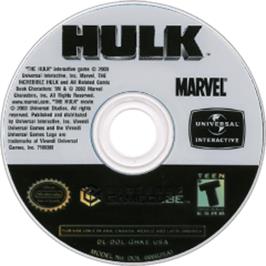 Artwork on the Disc for Hulk on the Nintendo GameCube.