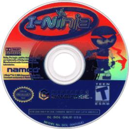 Artwork on the Disc for I-Ninja on the Nintendo GameCube.