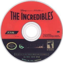 Artwork on the Disc for Incredibles on the Nintendo GameCube.