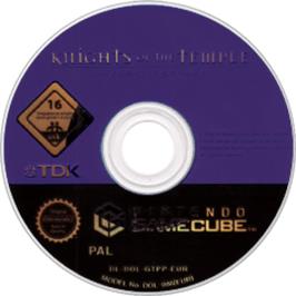 Artwork on the Disc for Knights of the Temple: Infernal Crusade on the Nintendo GameCube.