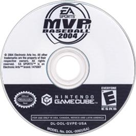Artwork on the Disc for MVP Baseball 2004 on the Nintendo GameCube.