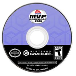 Artwork on the Disc for MVP Baseball 2005 on the Nintendo GameCube.