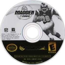 Artwork on the Disc for Madden NFL 2003 on the Nintendo GameCube.