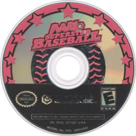 Artwork on the Disc for Mario Superstar Baseball on the Nintendo GameCube.
