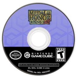 Artwork on the Disc for Medal of Honor: Rising Sun on the Nintendo GameCube.