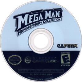 Artwork on the Disc for Mega Man Anniversary Collection on the Nintendo GameCube.