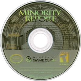 Artwork on the Disc for Minority Report: Everybody Runs on the Nintendo GameCube.