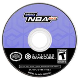 Artwork on the Disc for NBA 2K2 on the Nintendo GameCube.