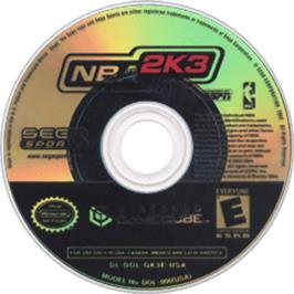 Artwork on the Disc for NBA 2K3 on the Nintendo GameCube.