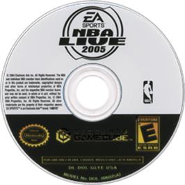Artwork on the Disc for NBA Live 2005 on the Nintendo GameCube.