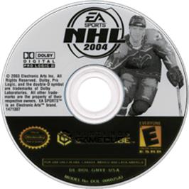 Artwork on the Disc for NHL 2004 on the Nintendo GameCube.