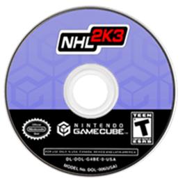 Artwork on the Disc for NHL 2K3 on the Nintendo GameCube.