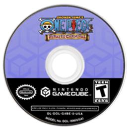 Artwork on the Disc for One Piece: Pirates' Carnival on the Nintendo GameCube.