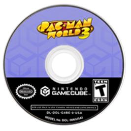 Artwork on the Disc for Pac-Man World 3 on the Nintendo GameCube.