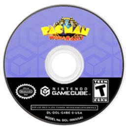 Artwork on the Disc for Pac-Man World Rally on the Nintendo GameCube.