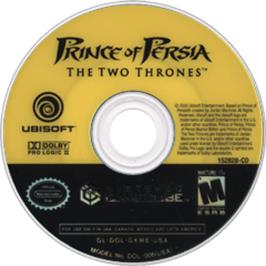 Artwork on the Disc for Prince of Persia: The Two Thrones on the Nintendo GameCube.