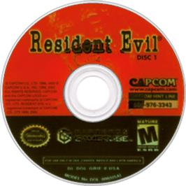 Artwork on the Disc for Resident Evil on the Nintendo GameCube.