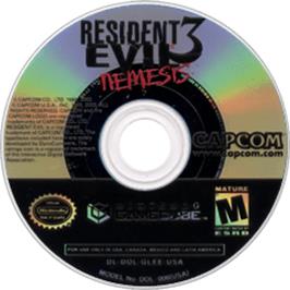Artwork on the Disc for Resident Evil 3: Nemesis on the Nintendo GameCube.