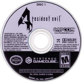 Artwork on the Disc for Resident Evil 4 on the Nintendo GameCube.