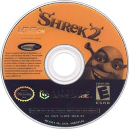 Artwork on the Disc for Shrek 2 on the Nintendo GameCube.
