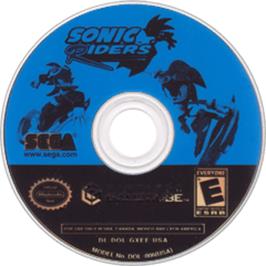 Artwork on the Disc for Sonic Riders on the Nintendo GameCube.
