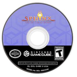 Artwork on the Disc for Sphinx and the Cursed Mummy on the Nintendo GameCube.