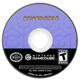 Artwork on the Disc for Spider-Man 2 on the Nintendo GameCube.