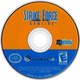 Artwork on the Disc for Strike Force Bowling on the Nintendo GameCube.