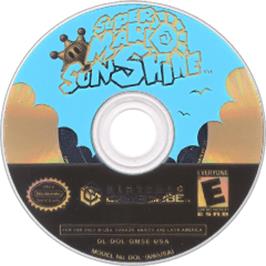 Artwork on the Disc for Super Mario Sunshine on the Nintendo GameCube.