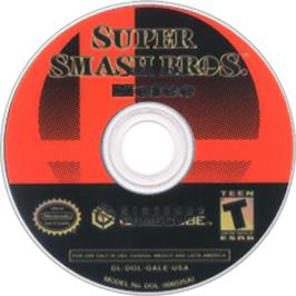 Artwork on the Disc for Super Smash Bros.: Melee on the Nintendo GameCube.
